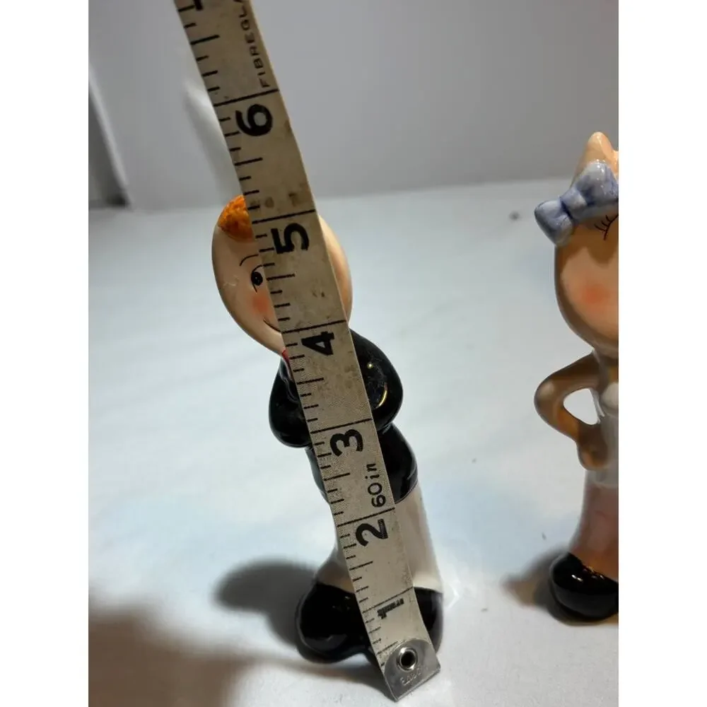 Vintage Ceramic Fork and Spoon Figurines Salt And Pepper Shakers